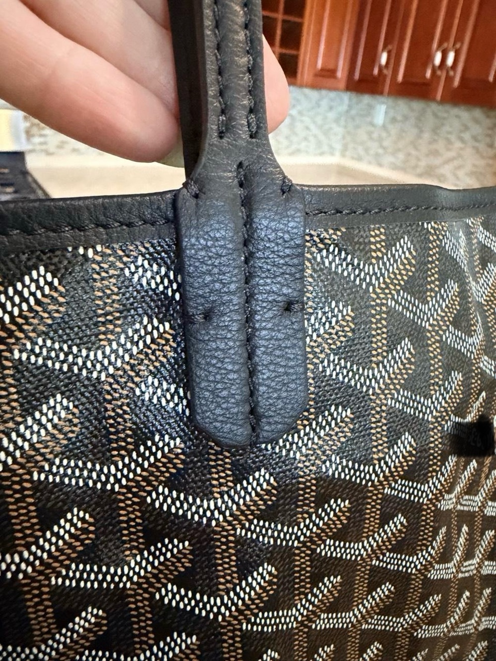 Black Patterned Tote Bag - Picture 5 of 6